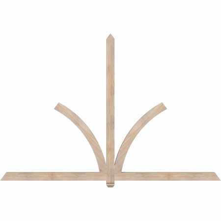 Ekena Millwork Redmond Smooth Timber Gable Bracket, Douglas Fir, 96"W x 64"H x 3 1/2"D x 3 1/2"F, 16/12 Pitch GBW096X64X0404RED00SDF